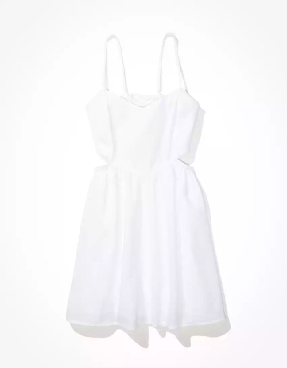 Mini Robe American Eagle AE Smocked Cut-Out Blanche Femme | WGM-93822369